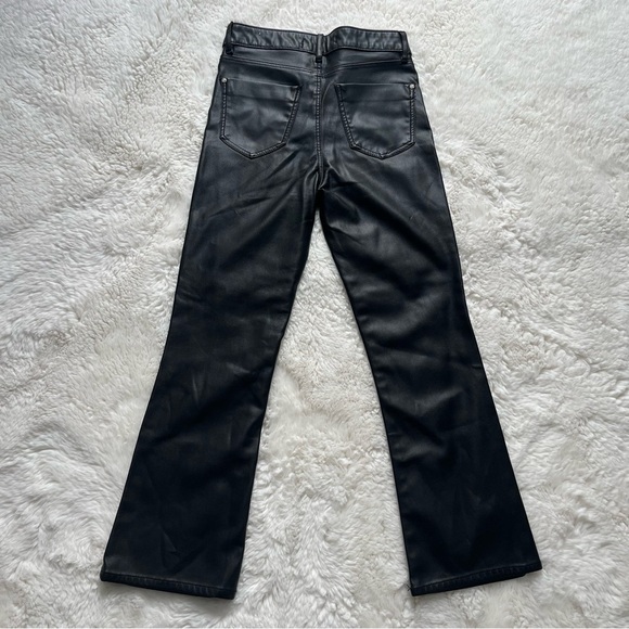 Zara Kick Flare Faux Leather Pants Size 00 - Picture 2 of 8